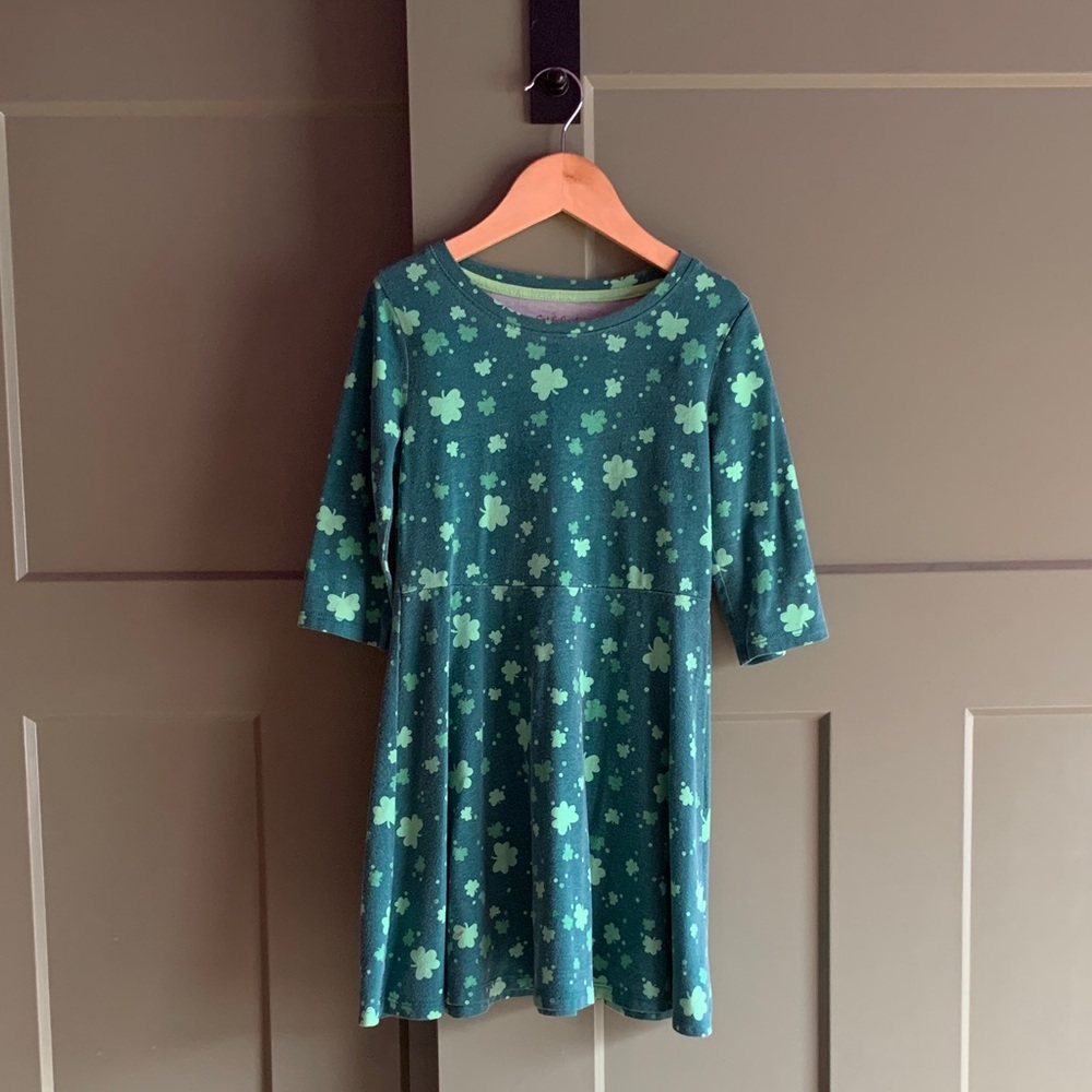 Green Clover Print Dress